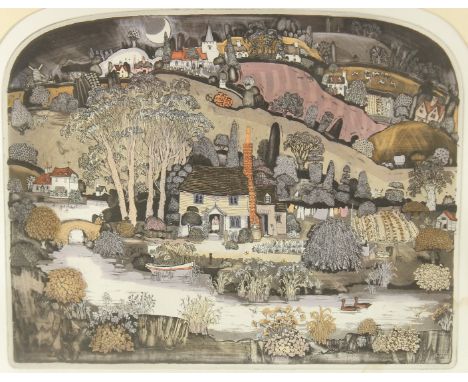 Graham Clarke (b. 1941), Lady of Shallot, Circa 1992, etching in colours, signed, inscribed and numbered in pencil 263/350, 1