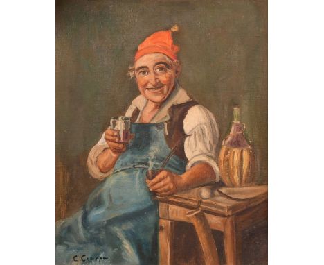 C. Ciappa, 20th Century Italian School, a seated fisherman with a pipe, oil on canvas, signed, 16.75" x 13.5" (43 x 34.5cm), 
