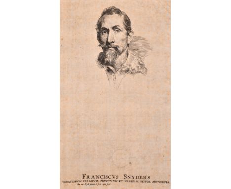 Anthony Van Dyck (1599-1641), A portrait of Franciscus Snyders, engraving, 10" x 6.5" (25.5 x 16.5cm), unframed.