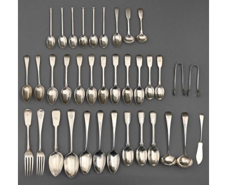 Miscellaneous English silver flatware, George III and later, various patterns, 24ozs  In the main consistent with light use