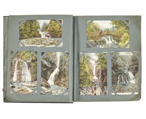 A collection of postcards, early 20th c, including real photographic (social history and street scenes), art, coast, Bakewell