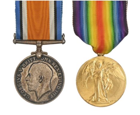 WWI, pair, British War Medal and Victory Medal 56400 Pte F Cobb K R RAF C  