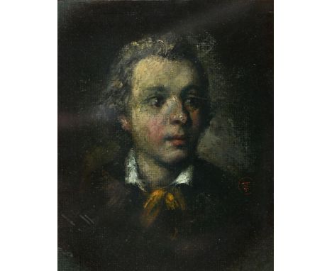 Thomas O'Donnell (Irish, 1944-2020) - Portrait of a Young Man, head-and-shoulders, monogrammed, oil on board, 26 x 21cm  Ligh