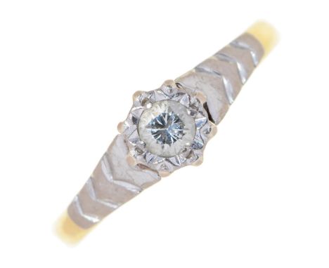 A diamond ring, illusion set in 18ct gold, Birmingham 1962, 3.3g, size N  Light wear scratches to hoop