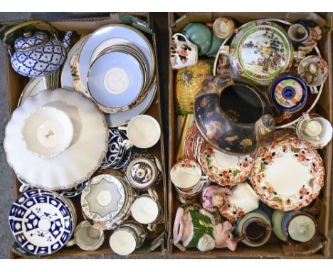 Miscellaneous ceramics, including a Wade Natwest pig, Wedgwood part coffee service, Staffordshire tea ware, etc  