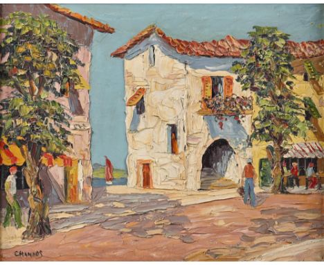 Circle of Cecil Rochfort D'Oyly-John - Near Cap Ferrat, signed Chandos, oil on canvas, 39.5 x 50cm  Undamaged, good original 