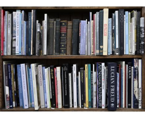 Books. Four shelves of art history and other general stock, 20th c, including Lucian Freud, some crafts, etc., mixed bindings