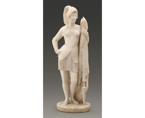 Rinaldo Rinaldi (1793-1873) - Joan of Arc, statuary marble, signed R. Rinaldi F, 60cm h  Much old settled dirt, hairline crac