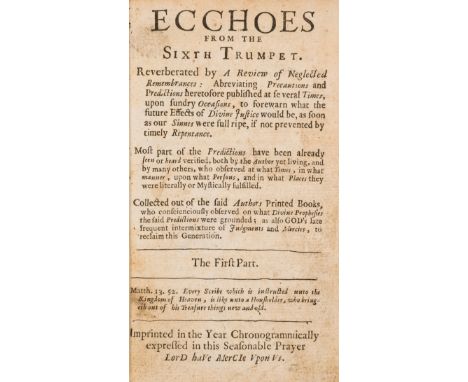 Wither (George) Ecchoes from the Sixth Trumpet. Reverberated by A Review of Neglected Remembrances, first edition, part 1 [al