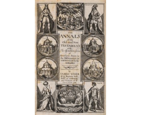 Ussher (James) The Annals of the World, first edition in English, engraved portrait frontispiece, additional engraved title, 