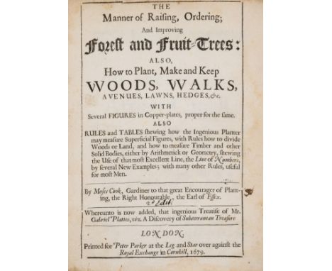 Forestry.- Cook (Moses) The Manner of Raising, Ordering; And Improving Forest and Fruit-Trees, second edition, 4 engraved pla