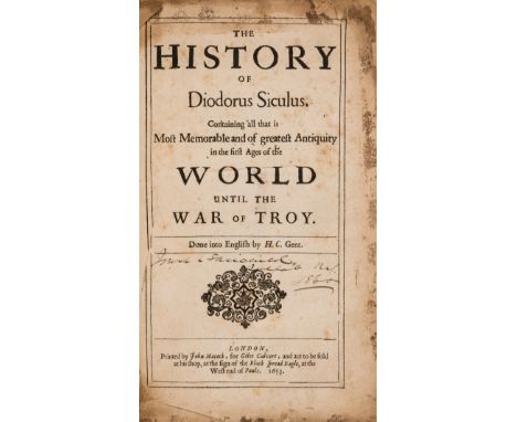 Diodorus (Siculus) The History... of the World until the Fall of Troy. Done into English by H[enry] C[ogan], first English ed