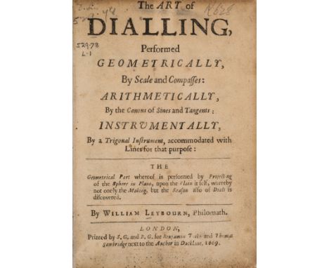 Leybourn (William) The Art of Dialling, first edition, folding engraved plate, engraved illustration, numerous woodcut illust