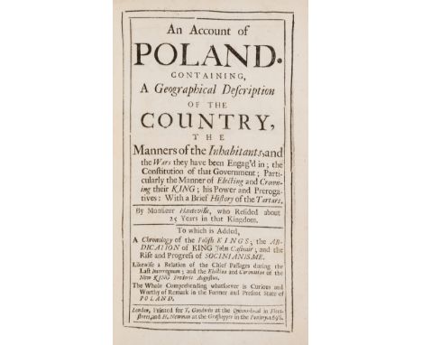 [Tende (Gaspard de)] An Account of Poland, half-title, last 2 blank leaves present, a few leaves trimmed at top edge slightly