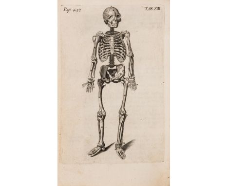 Anatomy.- GIbson (Thomas) The Anatomy of Humane Bodies Epitomized, first edition, initial imprimatur f., 13 engraved plates, 