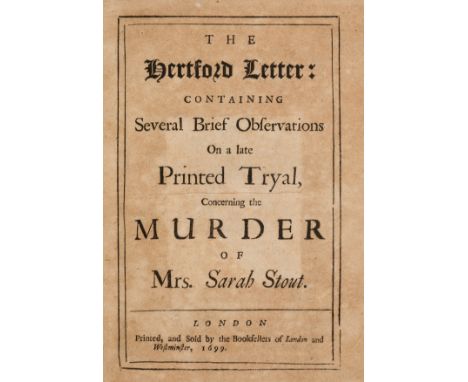 Forensic Medicine.- The Hertford Letter: containing Several Brief Observations on a late Printed Tryal Concerning the Murder 