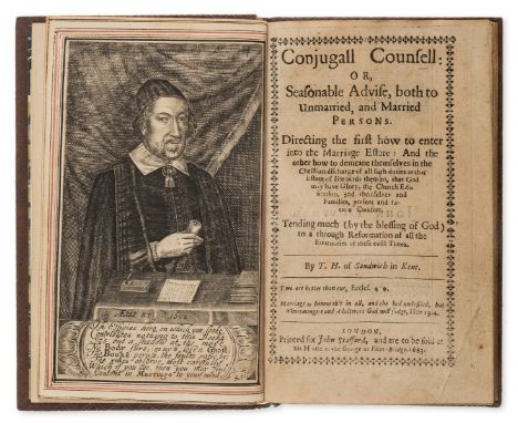 Marriage.- Hilder (Thomas) Conjugall Counsell: Or Seasonable Advise, both to Unmarried and Married Persons, title within typo