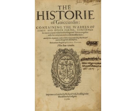 Italy.- Guicciardini  (Francesco) The Historie of Guicciardin: Containing the Warres of Italie and other Partes, translated b