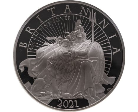 UNITED KINGDOM. Elizabeth II, 1952-. Silver 10 pounds, 2021. Royal Mint. Proof. Fifth crowned head of Elizabeth II facing rig