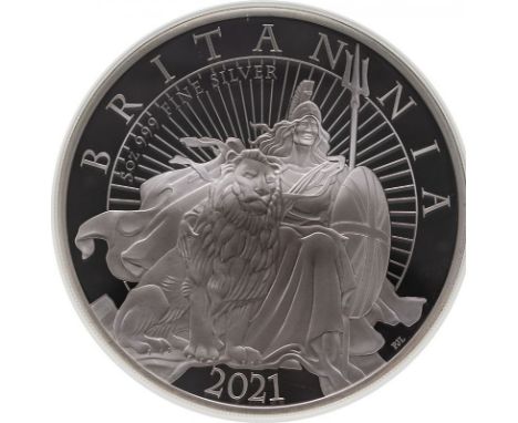 UNITED KINGDOM. Elizabeth II, 1952-. Silver 10 pounds, 2021. Royal Mint. Proof. Fifth crowned head of Elizabeth II facing rig