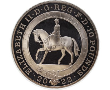 UNITED KINGDOM. Elizabeth II, 1952-. Silver 10 pounds, 2022. Royal Mint. Proof. Commemorating the Platinum Jubilee of Queen E