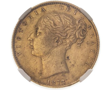 AUSTRALIA. Victoria, 1837-1901. Gold sovereign, 1872/1 M. Melbourne. Shield; 2 over 1. In 1871 it was decided to open a secon