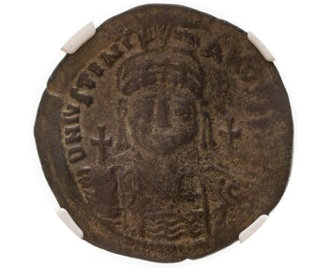 GREECE. BYZANTINE EMPIRE. Justinian I (527-565). Bronze follis, 541/2. Constantinople. Justinian I 482-565, inherited the thr