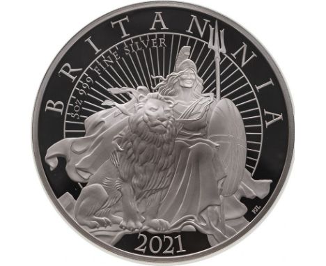 UNITED KINGDOM. Elizabeth II, 1952-. Silver 10 pounds, 2021. Royal Mint. Proof. Fifth crowned head of Elizabeth II facing rig