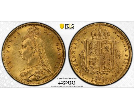 UNITED KINGDOM. Victoria, 1837-1901. Gold half-sovereign, 1887. London. Imperfect J DISH L508. The issues the mint encountere