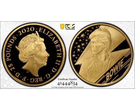 UNITED KINGDOM. Elizabeth II, 1952-. Gold 25 pounds, 2020. Royal Mint. Proof. The third release from the "Music Legends" seri