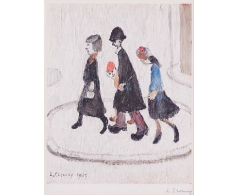 LAURENCE STEPHEN LOWRY (BRITISH, 1887-1976)The Family signed in pencil 'L. S. Lowry' and with Fine Art Trade Guild blind stam
