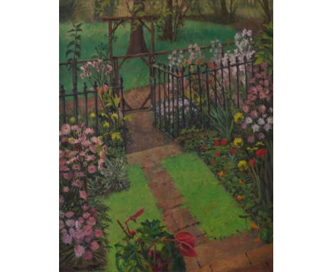 CHARLES WOLLASTON (BRITISH, B. 1914)The Garden Path signed 'c h. Wollaston' (lower left) and inscribed with artist's name (ve