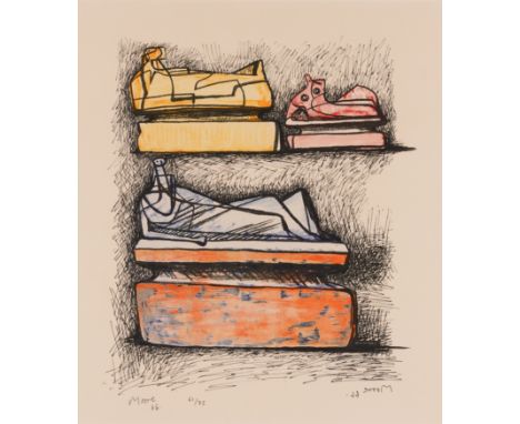 HENRY MOORE (BRITISH, 1898-1986)Three Reclining Figures on Pedestals (1966) signed, dated and numbered in pencil 'Moore 66 61