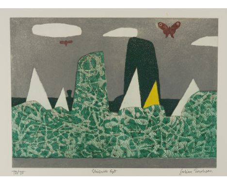 JULIAN TREVELYAN (BRITISH, 1910-1988)Chiswick Eyot (1971) signed, numbered and titled in pencil 'Julian Trevelyan 72/75' (in 