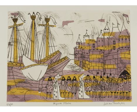 JULIAN TREVELYAN (BRITISH, 1910-1988)Aigues Mortes signed, numbered and titled in pencil 'Julian Trevelyan '50/51' (in lower 
