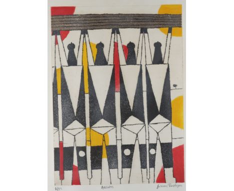 JULIAN TREVELYAN (BRITISH, 1910-1988)Athletes (1973) signed, titled and numbered in pencil 'Julian Trevelyan 6/52' (in lower 