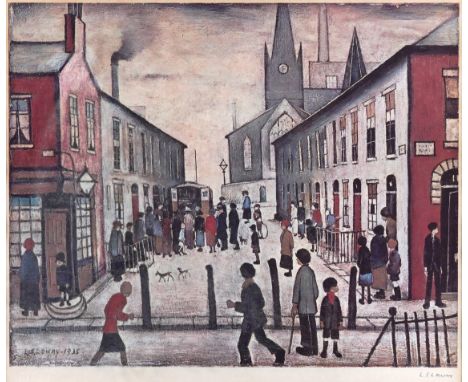 LAURENCE STEPHEN LOWRY (BRITISH, 1887-1976)The Fever Van signed in biro 'L. S. Lowry' and with Fine Art Trade Guild blind sta