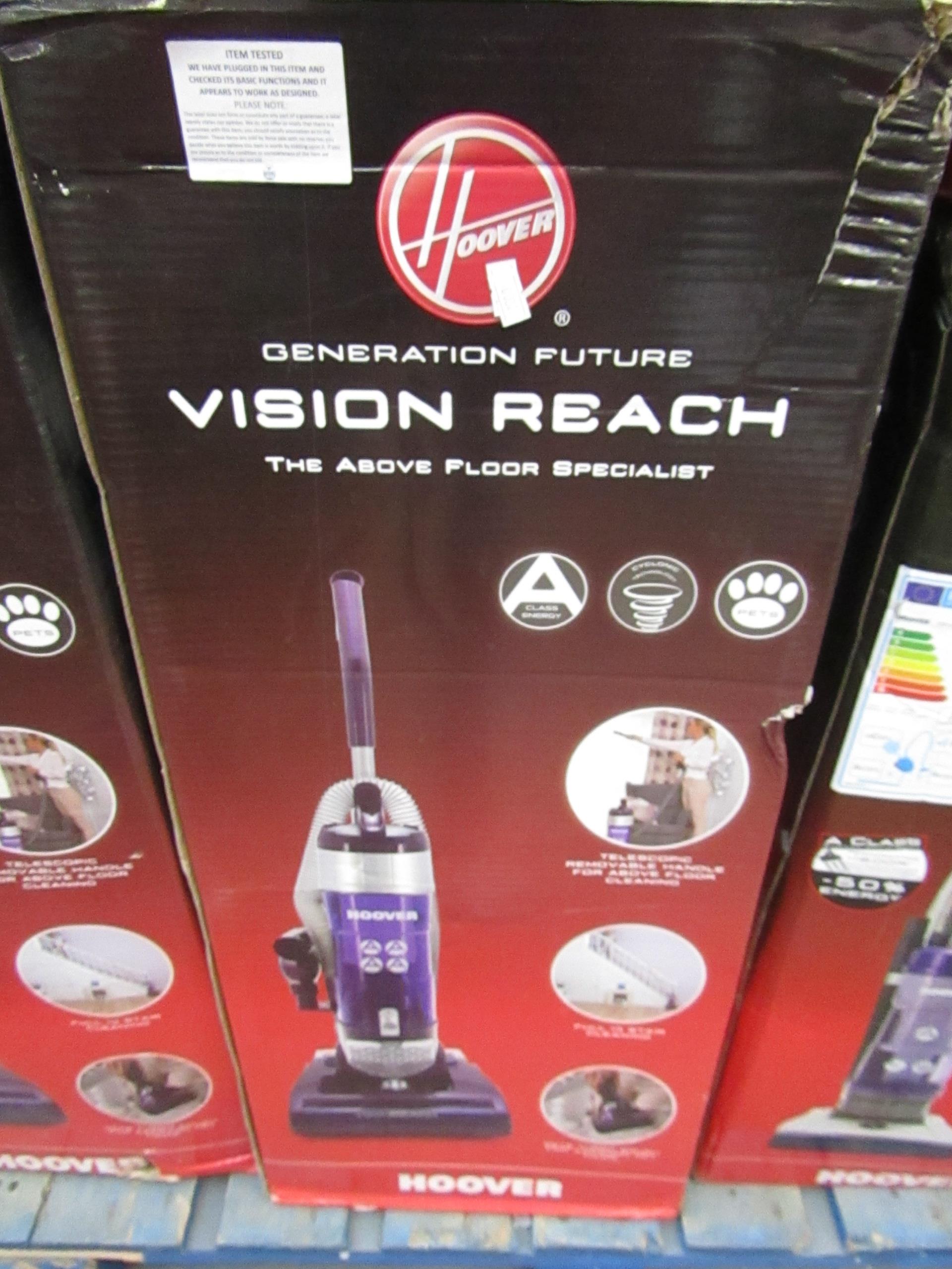 Hoover vision reach upright vacuum cleaner, tested working and boxed.