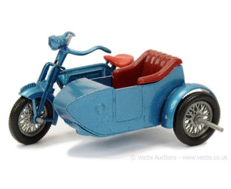 Matchbox Models of Yesteryear Y8 1914 Sunbeam Motorcycle and Milford Sidecar - colour trial model - dark metallic blue with d