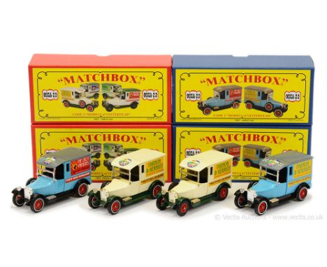 Matchbox Models of Yesteryear Code 2 issues 1927 Talbot Van (1) MICA 22 "Farnon &amp; Herriot" - light cream, dark green chas