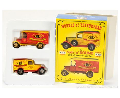 Matchbox Models of Yesteryear YCH02 The Safe 'n' Sound 2001 Collectors Gift Set comprising (1) Ford Model TT Van - red body, 