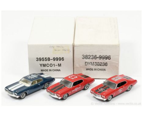 Matchbox Models of Yesteryear Code 2 issues (1) DYM38236 1970 Chevelle SS 454 - metallic blue, white body stripes - Rep Advis