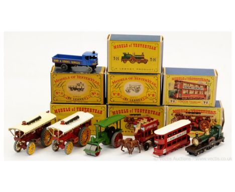 Matchbox Models of Yesteryear a boxed early group to include Y9 Fowler "Big Lion" Showmans Engine - light maroon body with cr