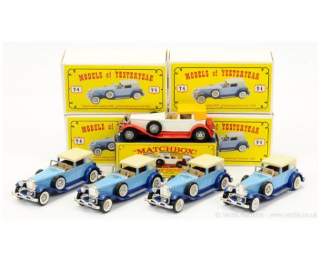 Matchbox Models of Yesteryear Code 2 issues - all are Y4 Duesenberg Model J Towncar (1) Y4 Code 2 reissue of the famous rare 