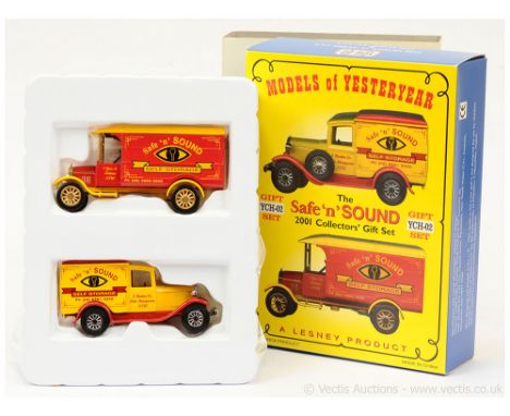 Matchbox Models of Yesteryear YCH02 The Safe 'n' Sound 2001 Collectors Gift Set comprising (1) Ford Model TT Van - red body, 