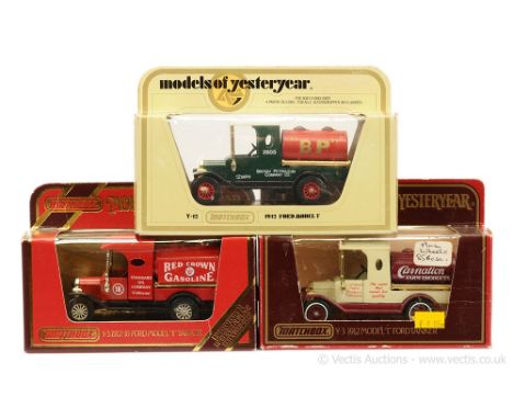 Matchbox Models of Yesteryear Y3 1912 Ford Model T Tanker a group of harder to find variations; (1) "BP" with black filler ca