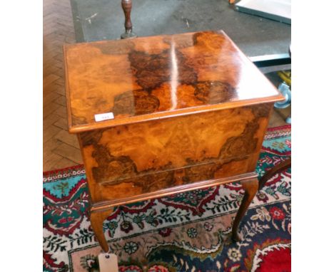 Edwardian inlaid mahogany tripod occasional table, 42cm diameter and lift-top sewing table 