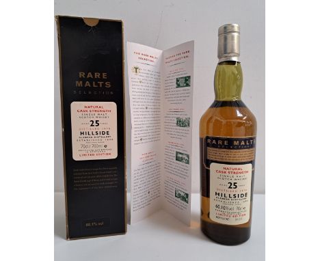 HILLSIDE 25 YEAR OLD SINGLE MALT SCOTCH WHISKY from the Glenesk distillery, Rare Malts Selection. Distilled 1970. Bottled 199