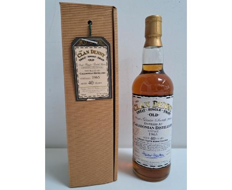 CALEDONION 40 YEAR OLD SINGLE GRAIN SCOTCH WHISKY Hunter Hamilton the Clan Denny bottling. From the Caledonian distillery clo