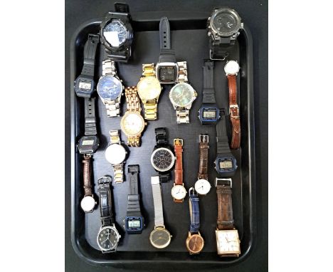 SELECTION OF LADIES AND GENTLEMEN'S WRISTWATCHESincluding Fossil, Casio, G-Shock, Emporio Armani, Geoffrey Beene, Timex, Coac